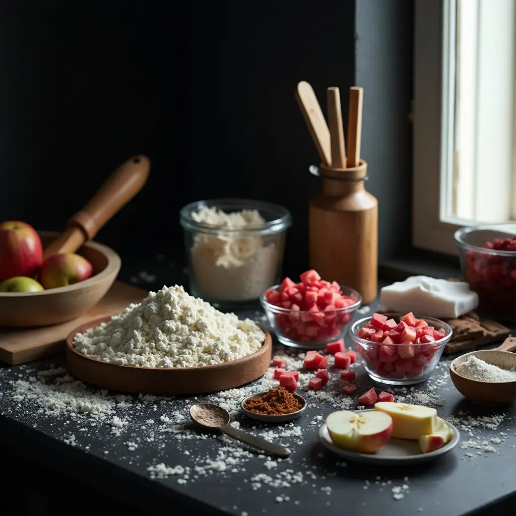 Rhubarb and Apple Cake