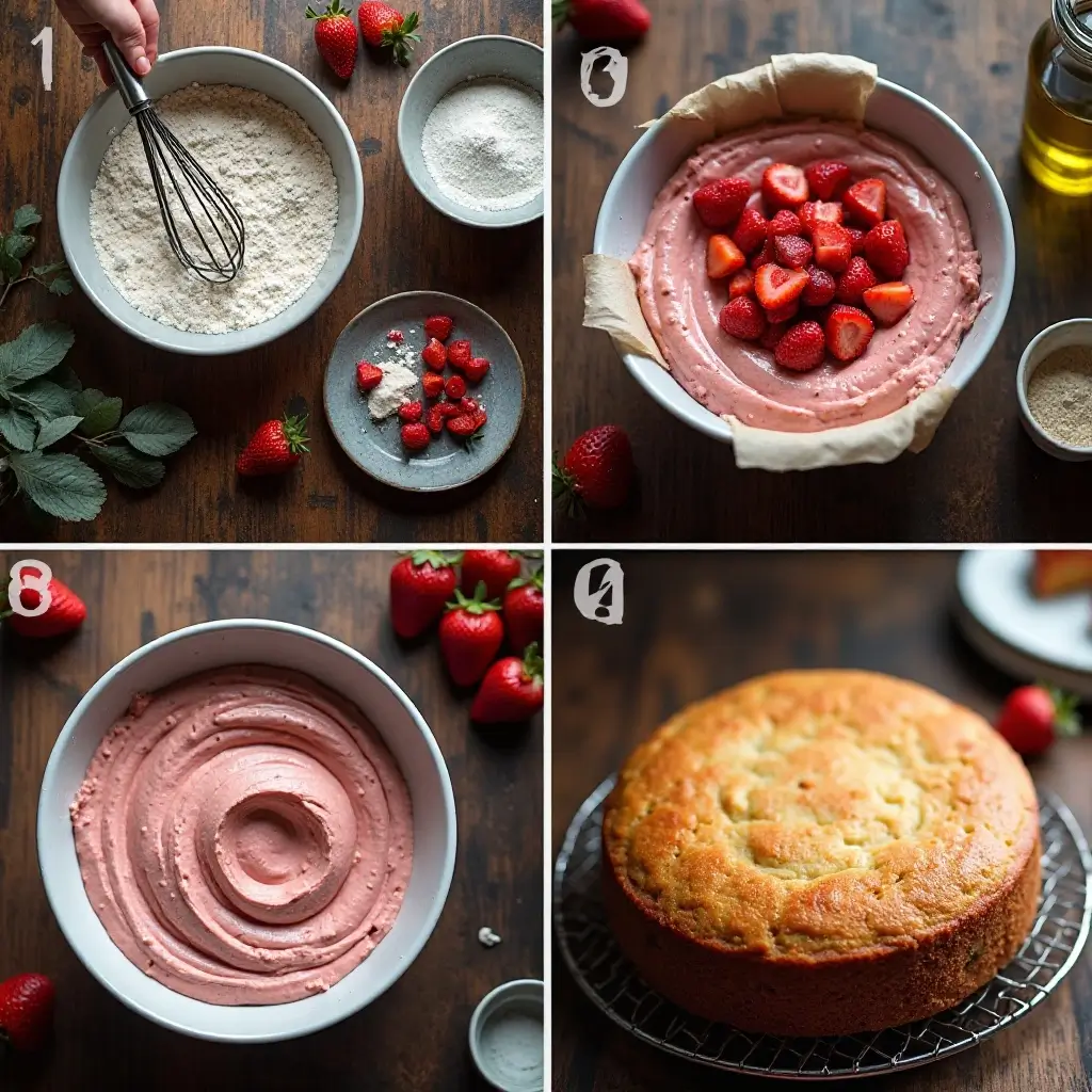 Strawberry Cake Eggless