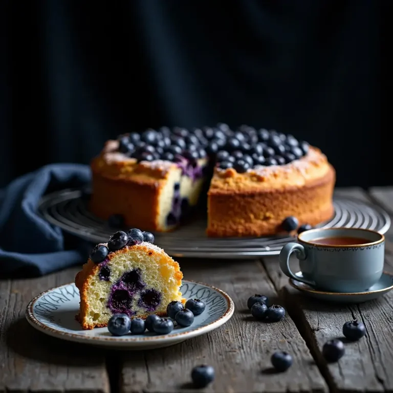 Vanilla Cake with Blueberries