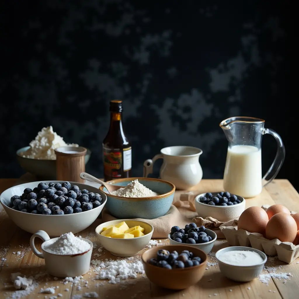 Vanilla Cake with Blueberries