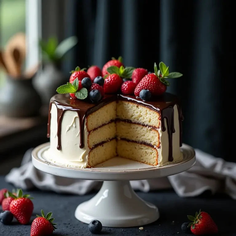 Vanilla Cake with Chocolate Ganache