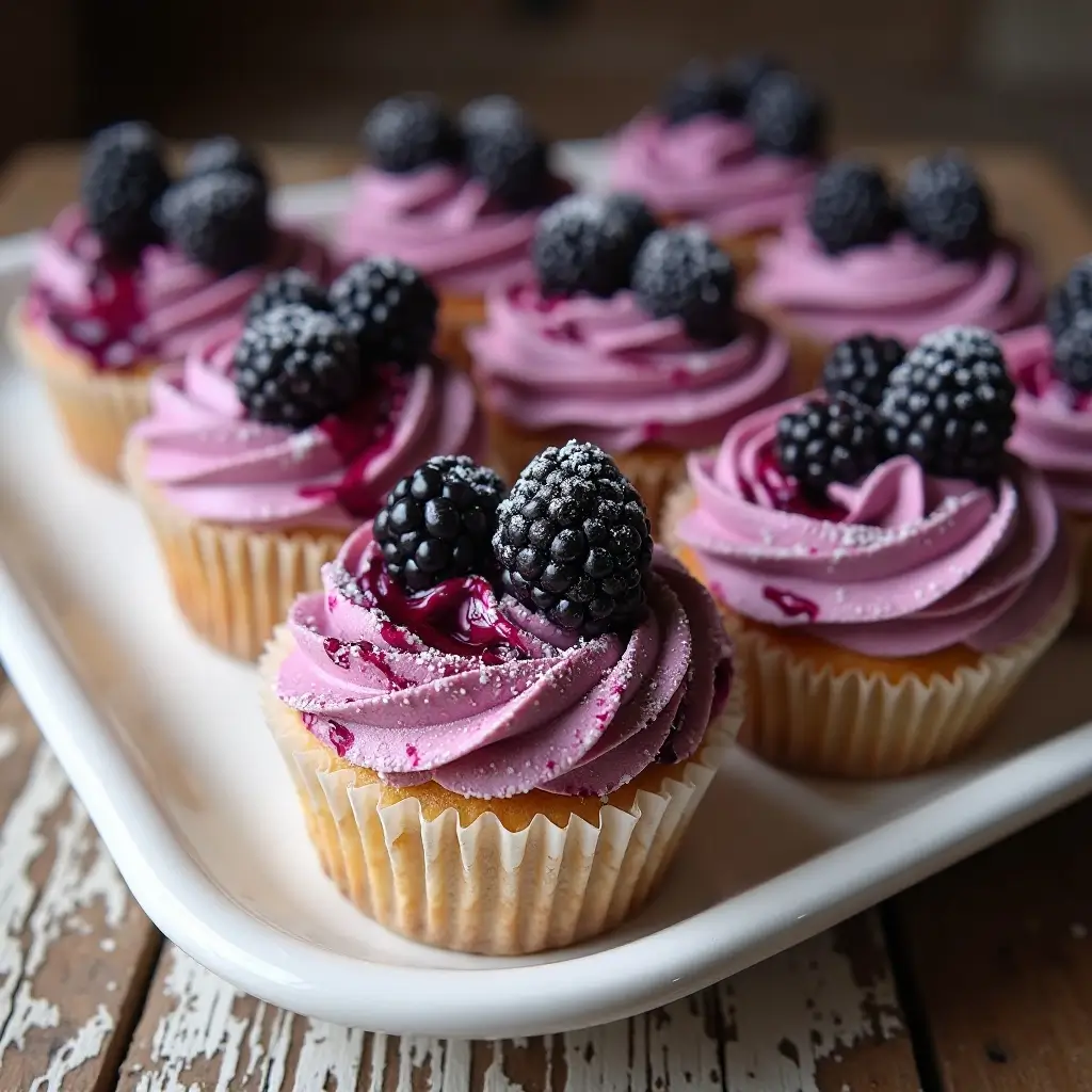 Blackberry Cheesecake Cupcakes