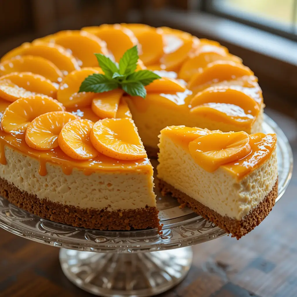 Cheesecake with Peach Topping
