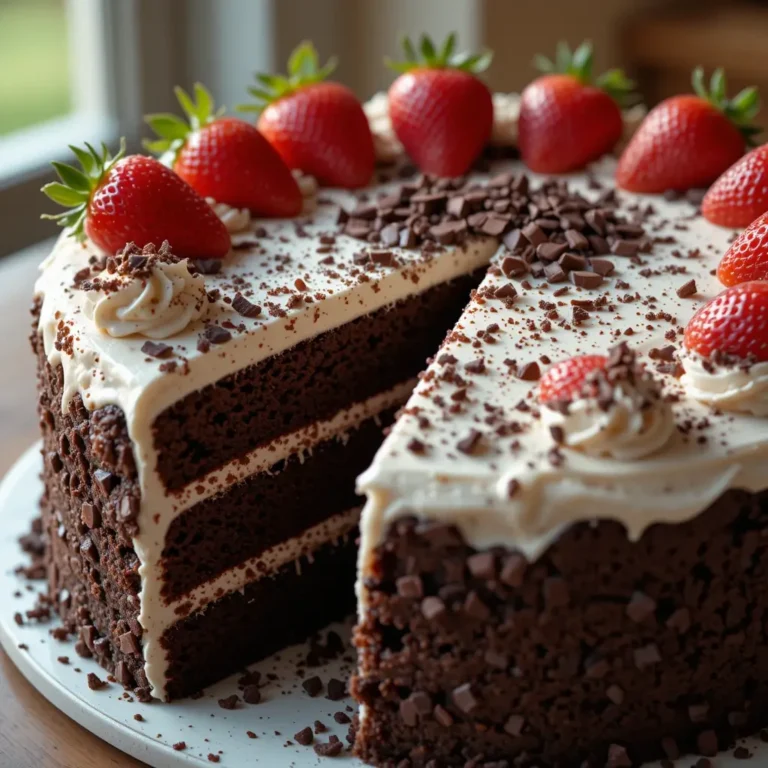 Chocolate Cake with White Frosting