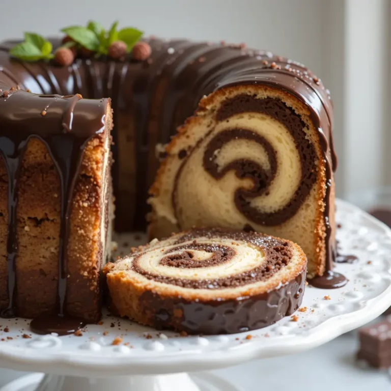Chocolate Vanilla Marble Cake