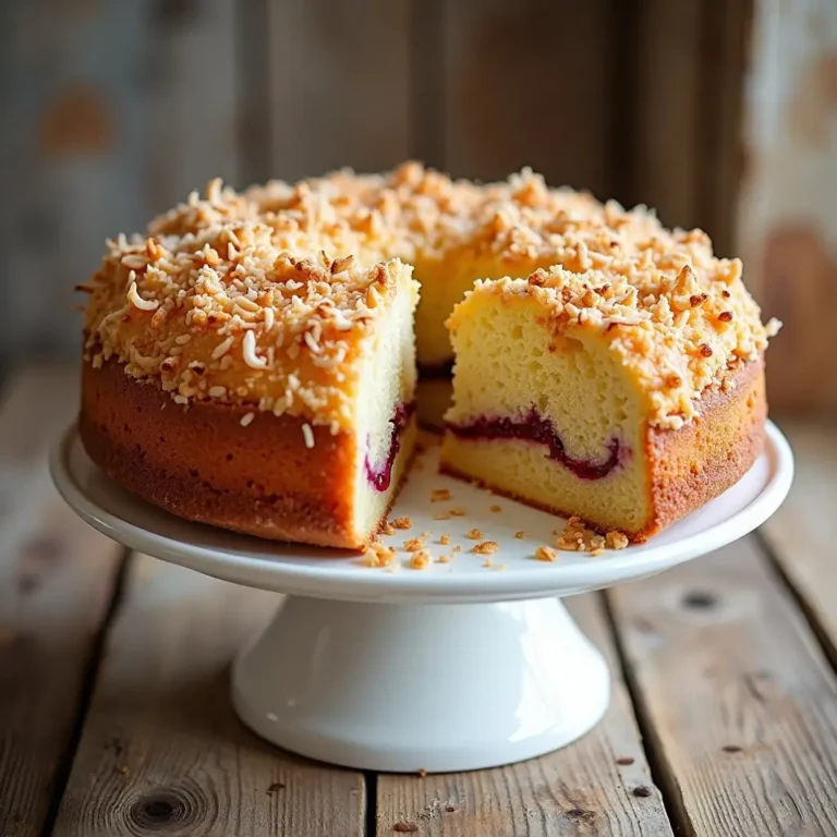 Coconut and Jam Cake