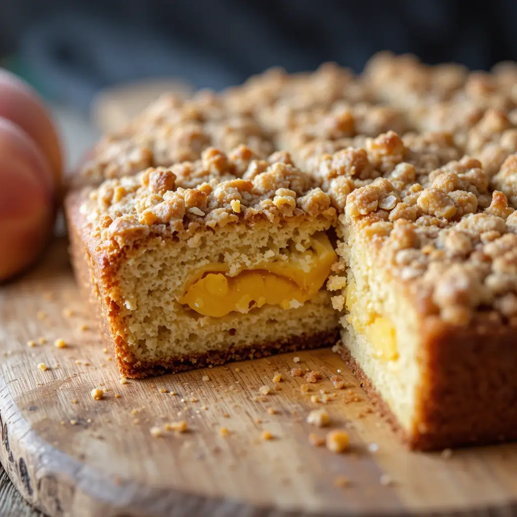 Easy Peach Cake Using Canned Peaches
