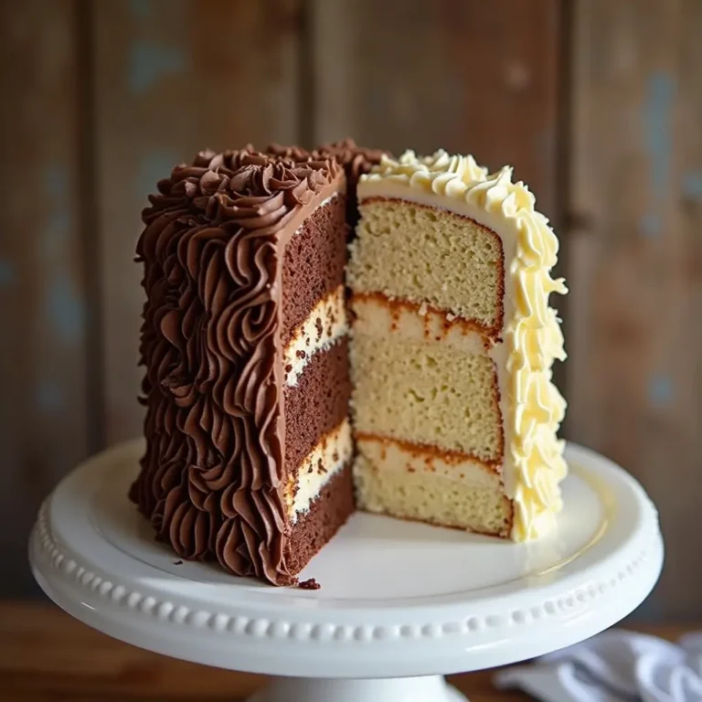 Half Chocolate and Half Vanilla Cake
