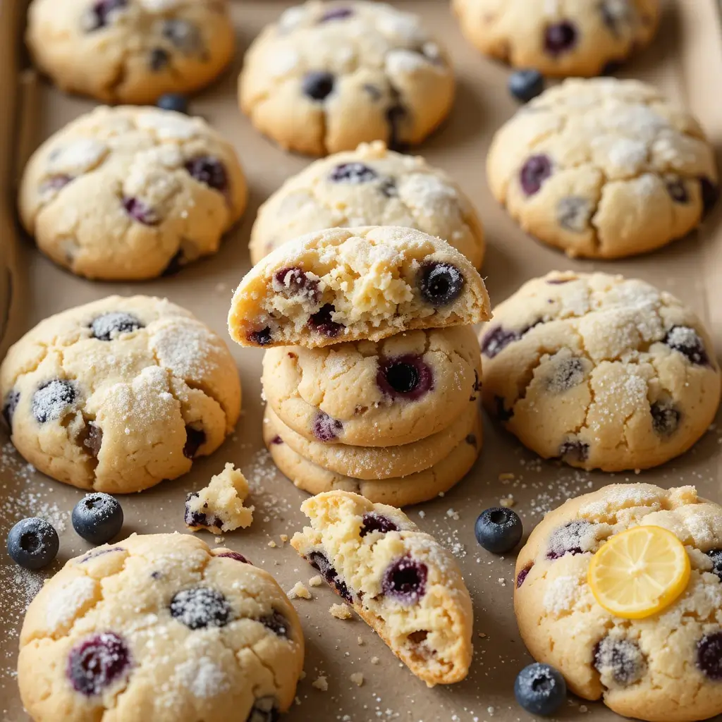 Lemon Blueberry Cake Cookies