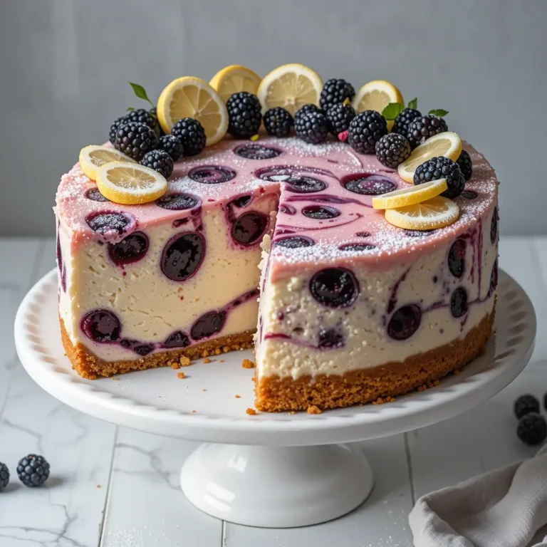 Lemon and Blackberry Cheesecake