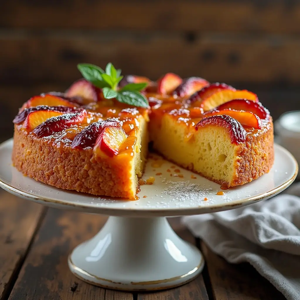 Peach Plum Upside Down Cake