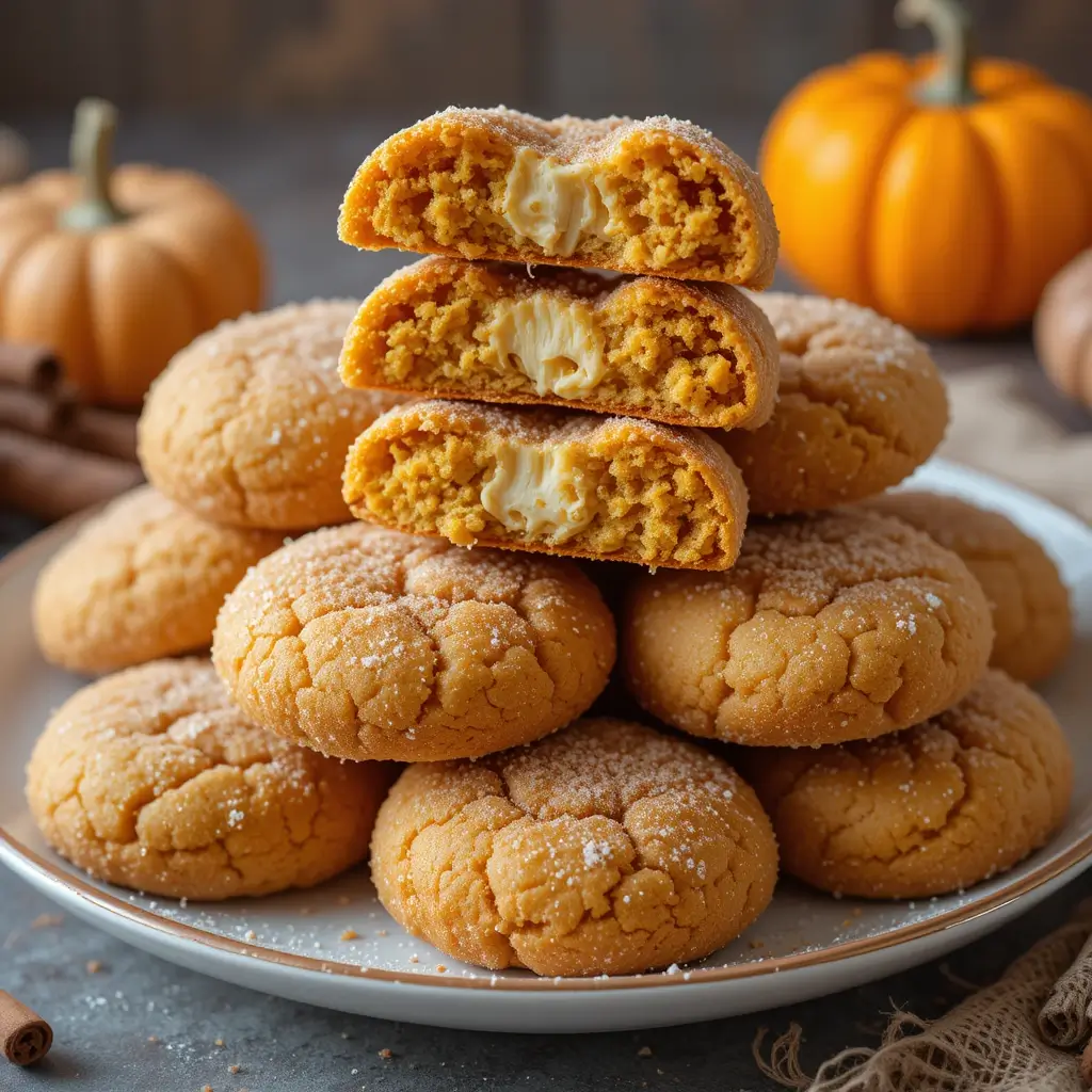 Pumpkin Cheesecake Snickerdoodle Cookies