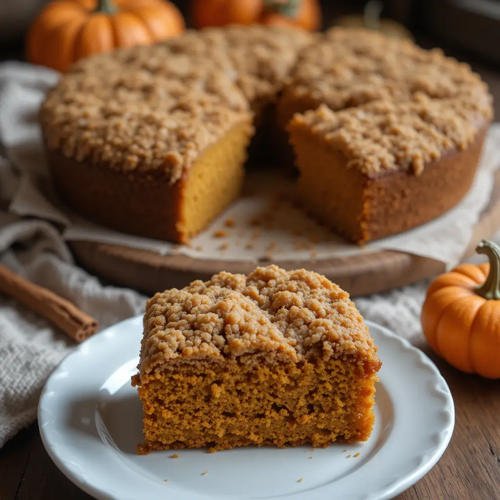 Pumpkin Coffee Cake With Streusel
