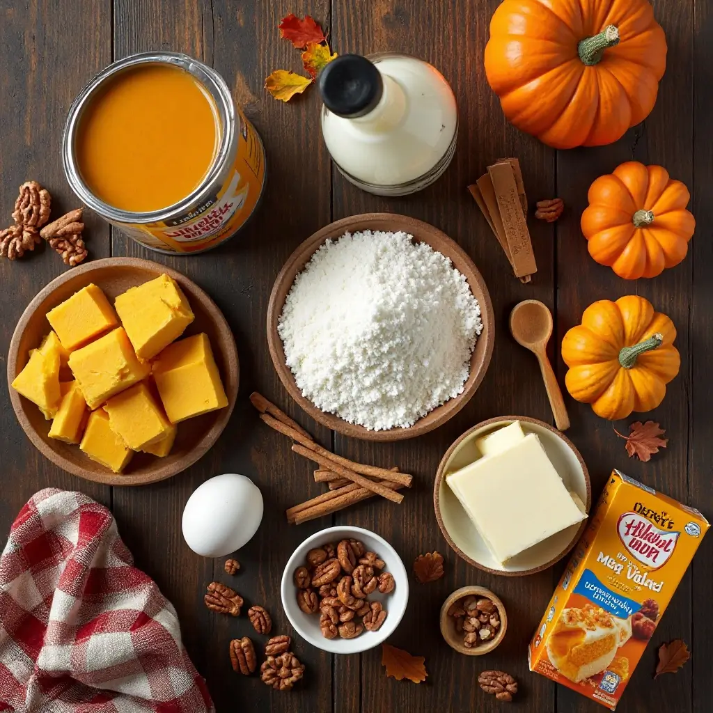 Pumpkin Dump Cake with Cream Cheese
