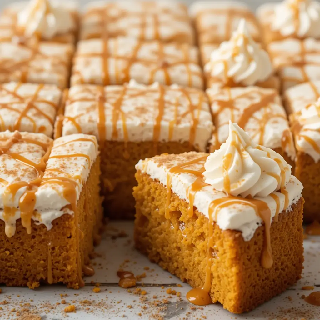 Pumpkin Poke Cake with Caramel