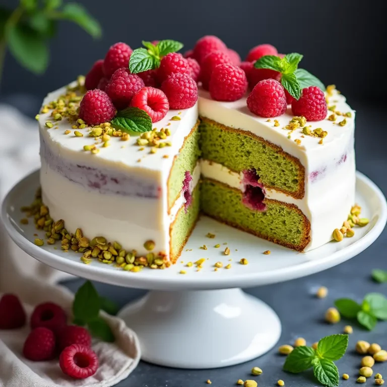 Raspberry Pistachio Cake