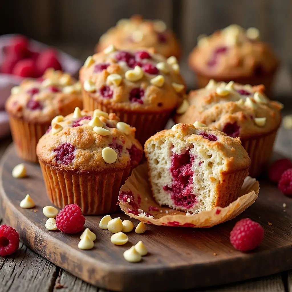 Raspberry White Chocolate Muffins