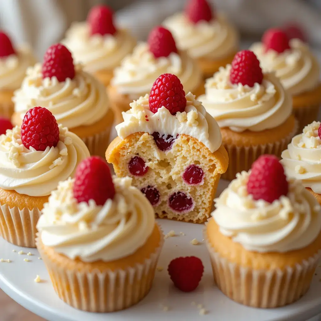 Raspberry and White Chocolate Cupcake