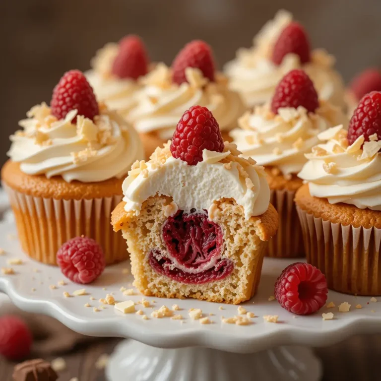 Raspberry and White Chocolate Cupcake