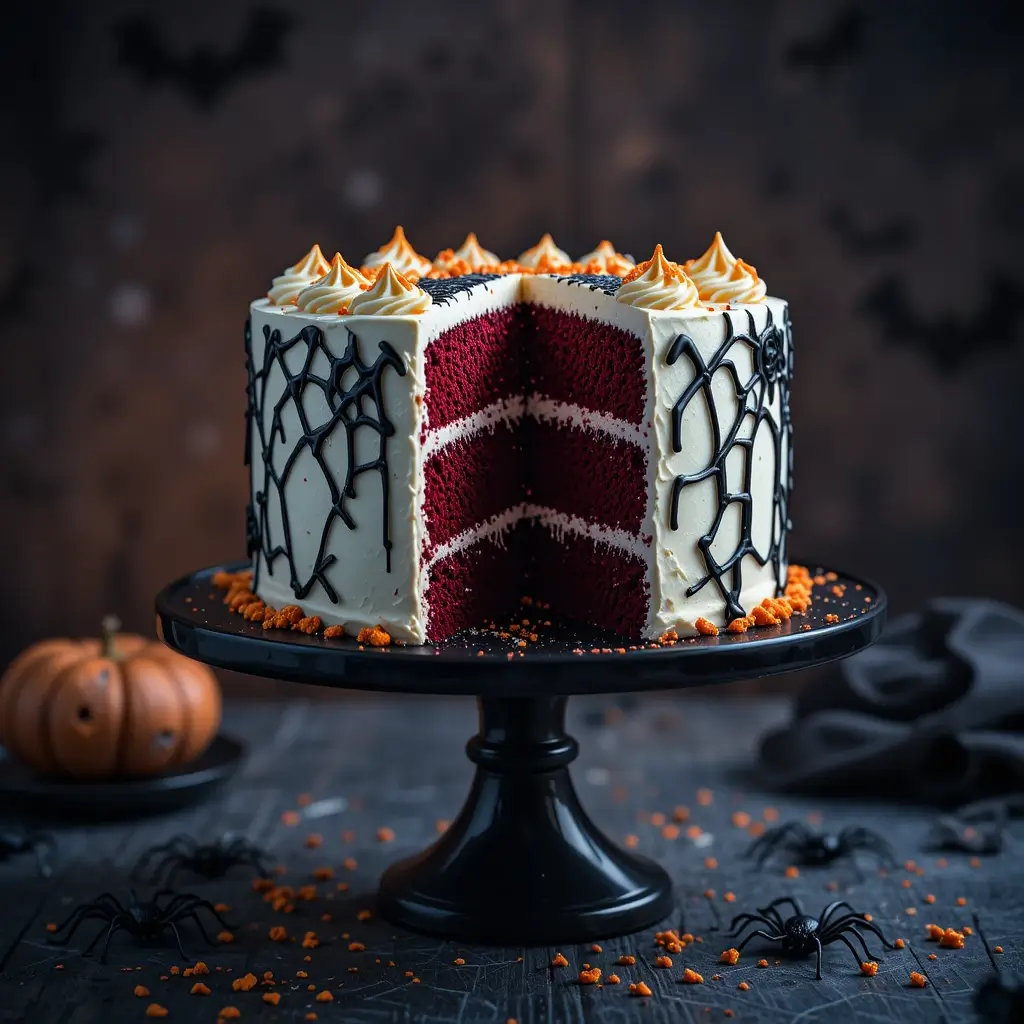 Red Velvet Halloween Cake