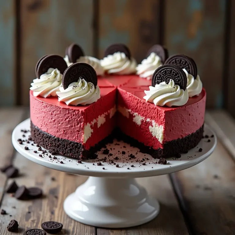 Red Velvet Oreo Cheesecake