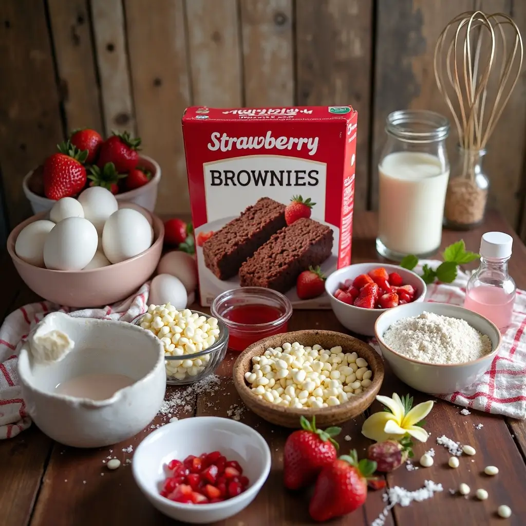 Strawberry Cake Mix Brownies