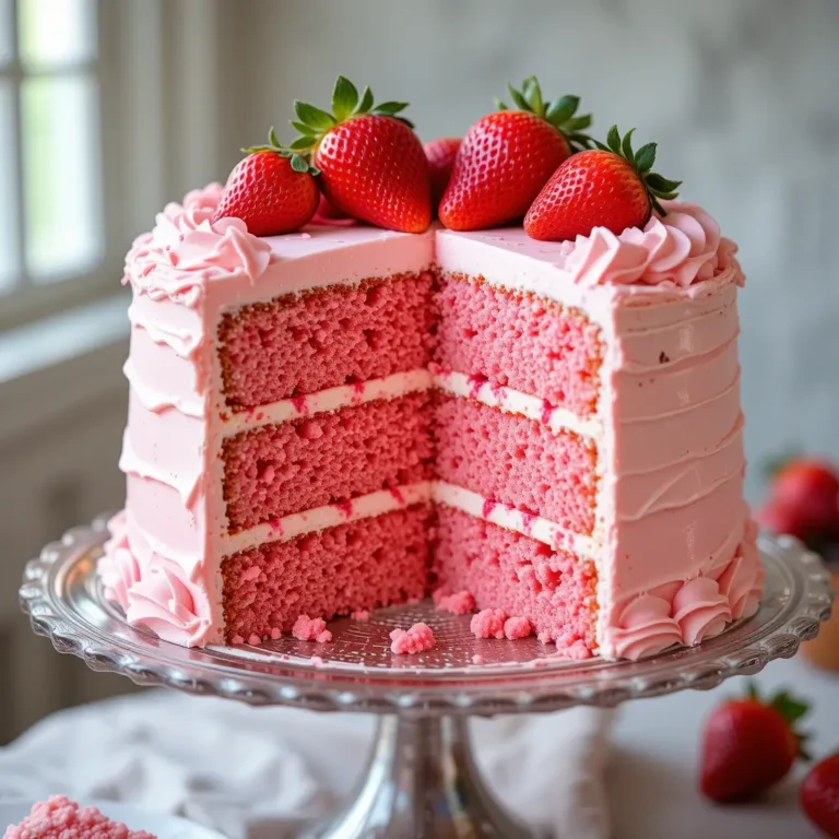 Strawberry Cake with Strawberry Filling