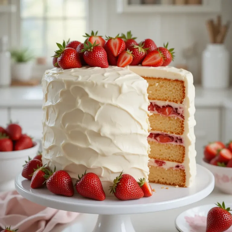 Vanilla Cake with Strawberry Filling