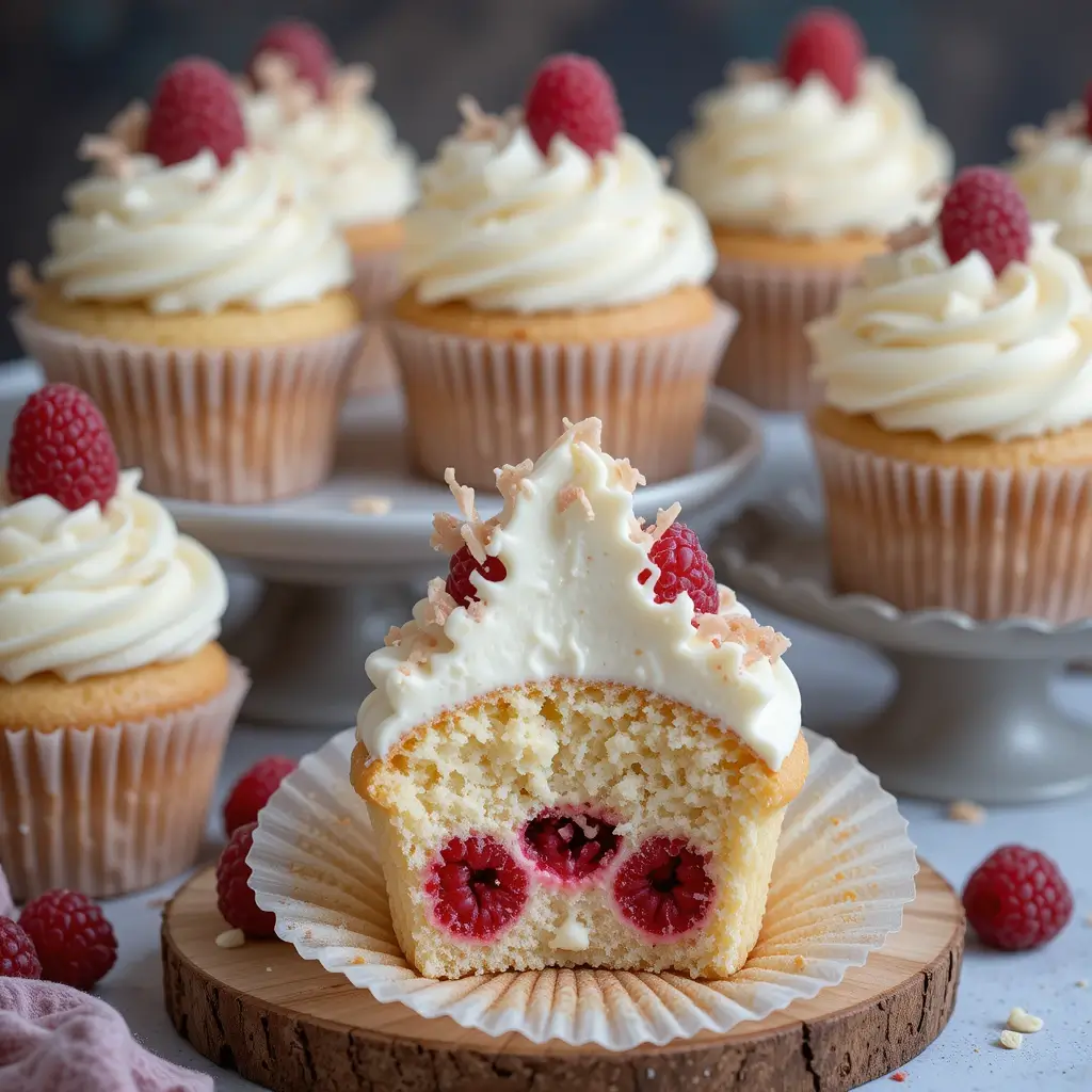 White Chocolate Raspberry Cupcakes