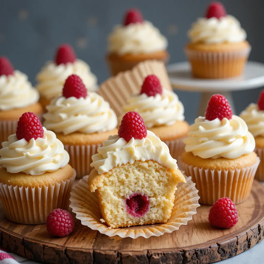White Chocolate Raspberry Cupcakes