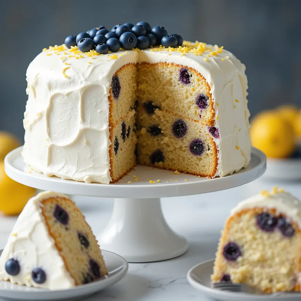 Zucchini Lemon Blueberry Cake