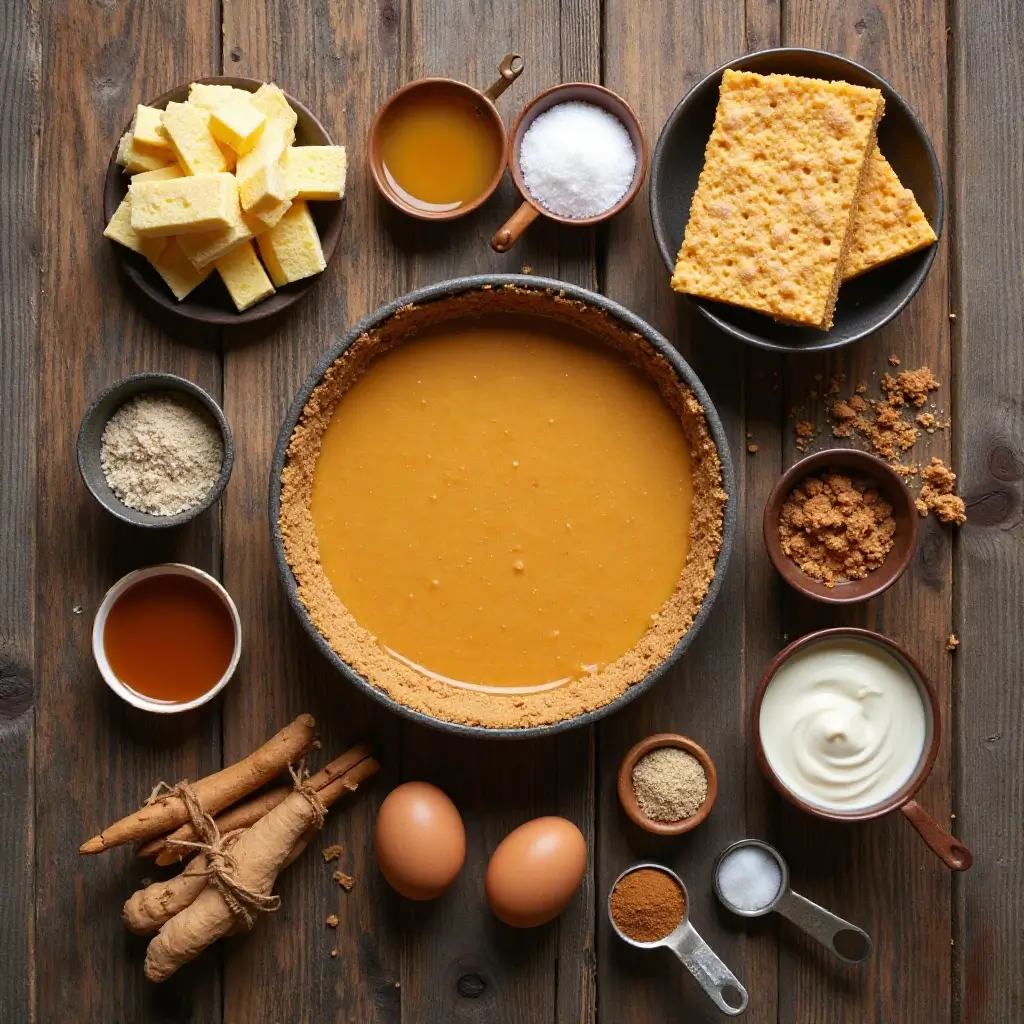 Pumpkin Cheesecake Graham Cracker Crust with Caramel Glaze