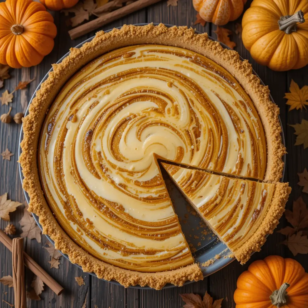 Pumpkin Cheesecake Swirl Pie