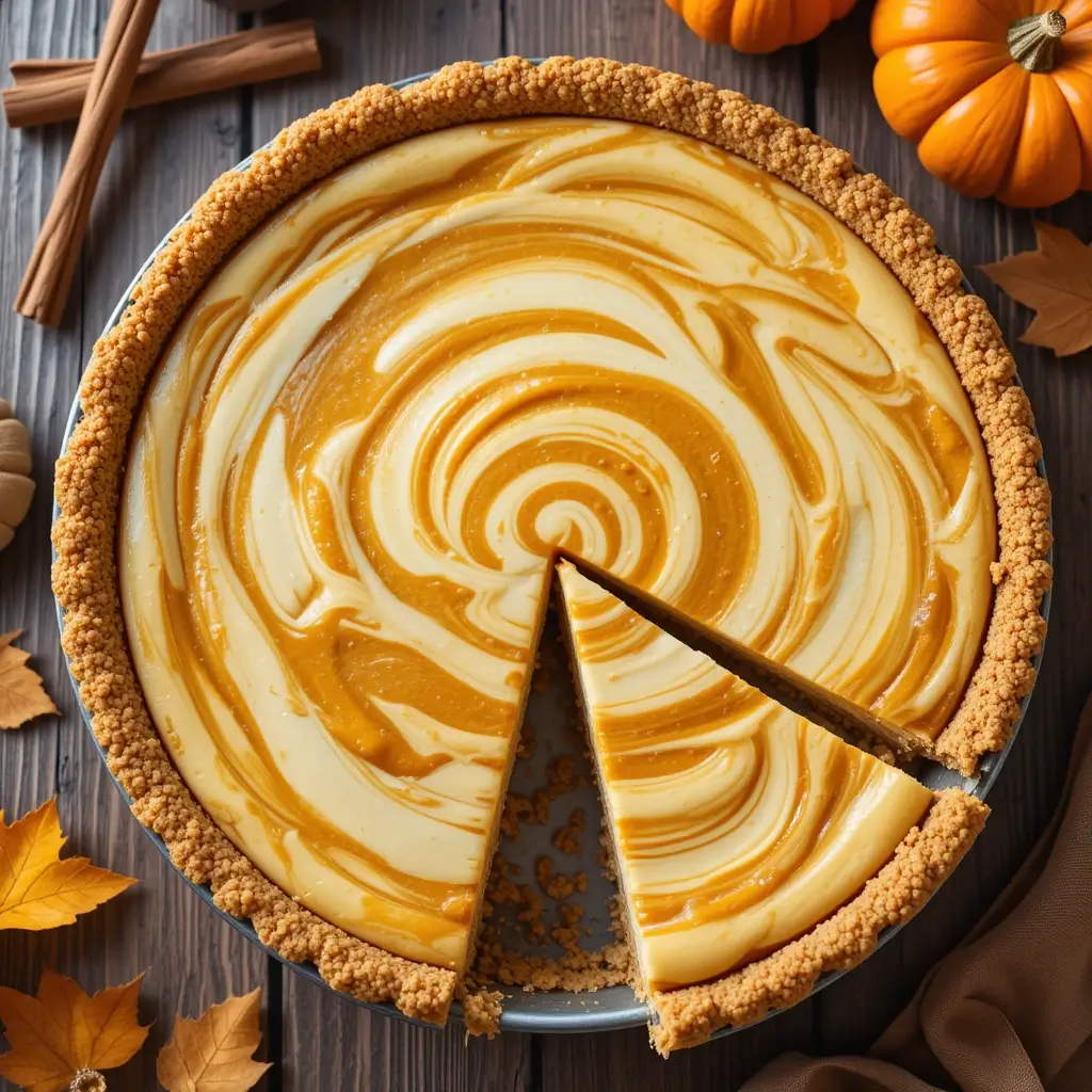 Pumpkin Cheesecake Swirl Pie