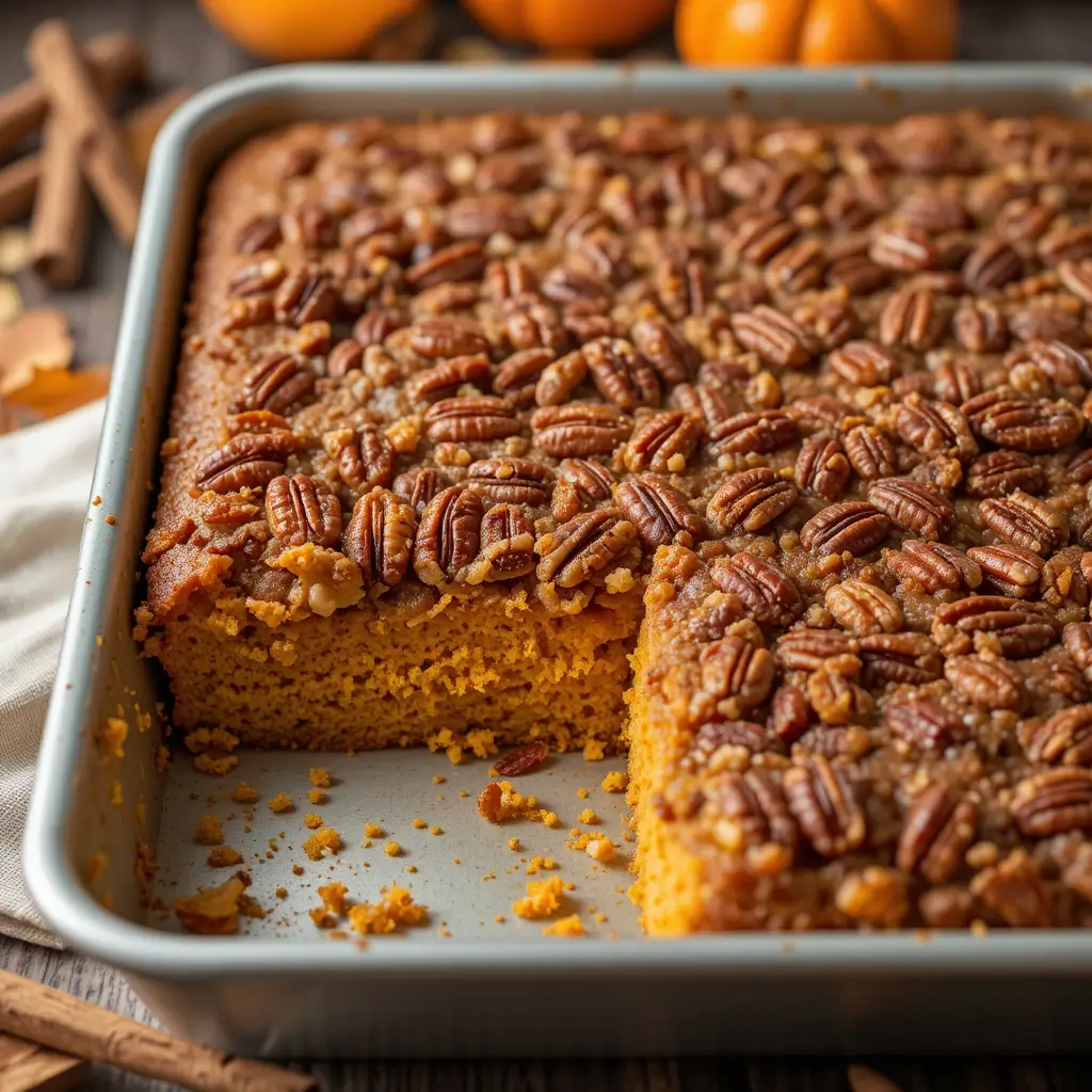 Pumpkin Dump Cake with Pecans