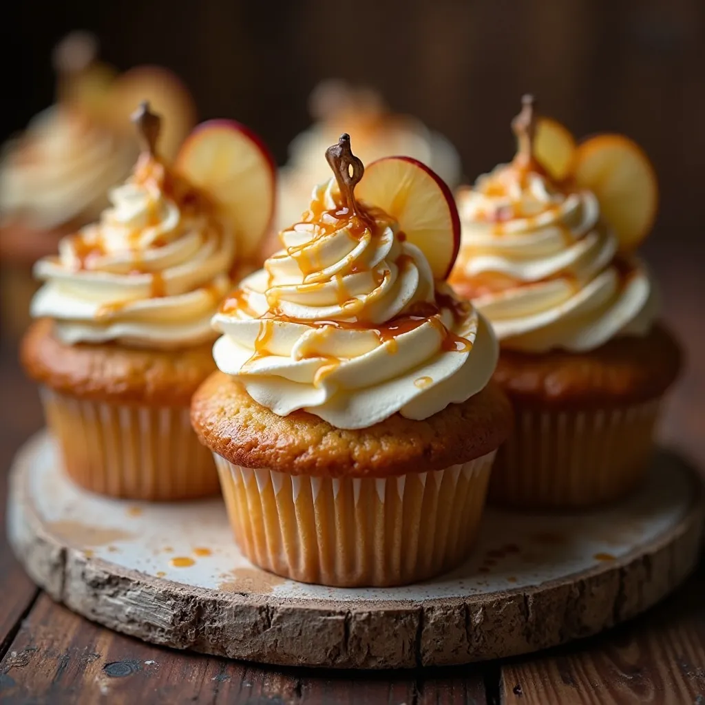 Apple Cider Cupcakes with Caramel Buttercream