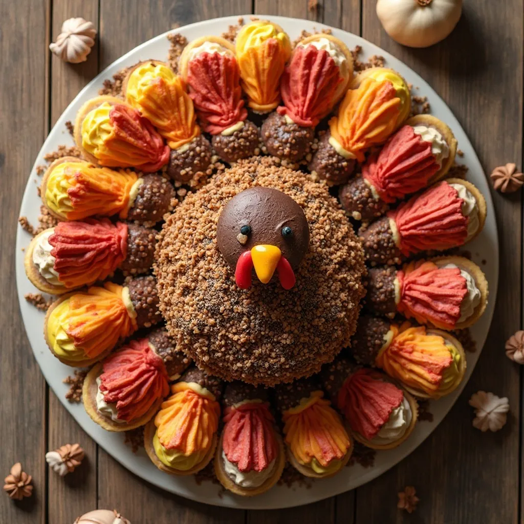Pull-Apart Turkey Cupcake Cake