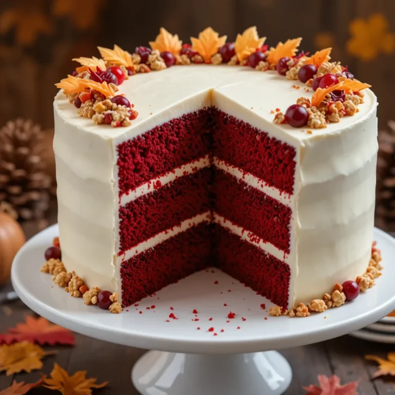 Red Velvet Cake Decoration Thanksgiving