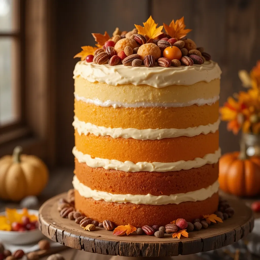 Thanksgiving Ombre Cake